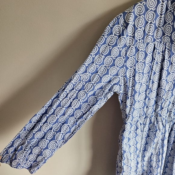 Madison Mathews Blue Swirl Folly Long Sleeve Mini Dress - Picture 5 of 11
